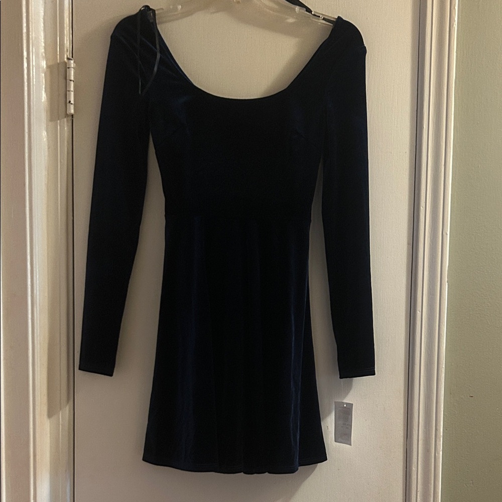 B Darlin Navy Long Sleeve Dress